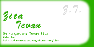 zita tevan business card